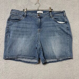 Denim Shorts Mid Rise Stretch Girlfriend Fit Casual Summer Plus Size 22